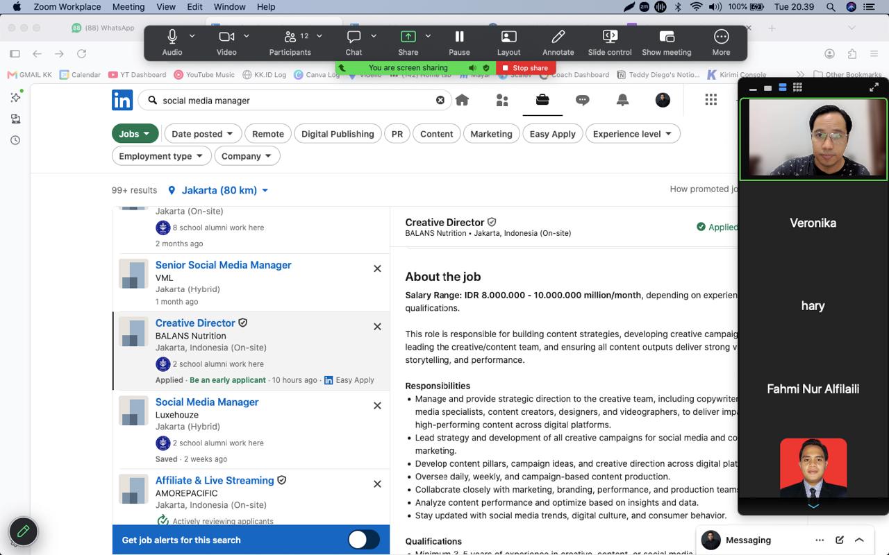 Live Zoom bareng Coach — strategi LinkedIn